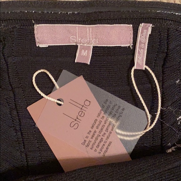 🔥🔥 STRETTA Black Strapless Bandage Dress - Picture 5 of 8